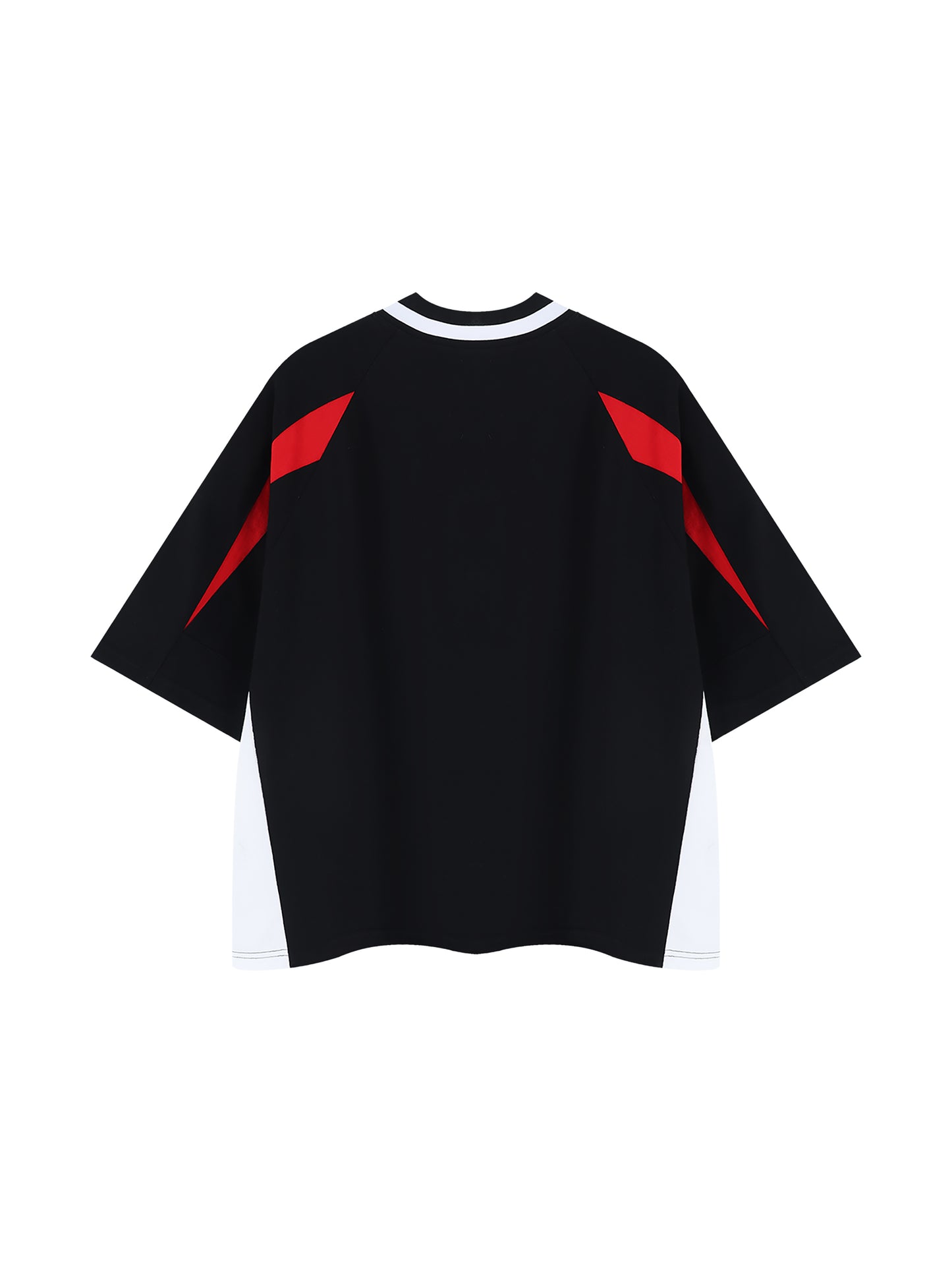 Unisex Oversized Color Block V-Neck T-Shirt