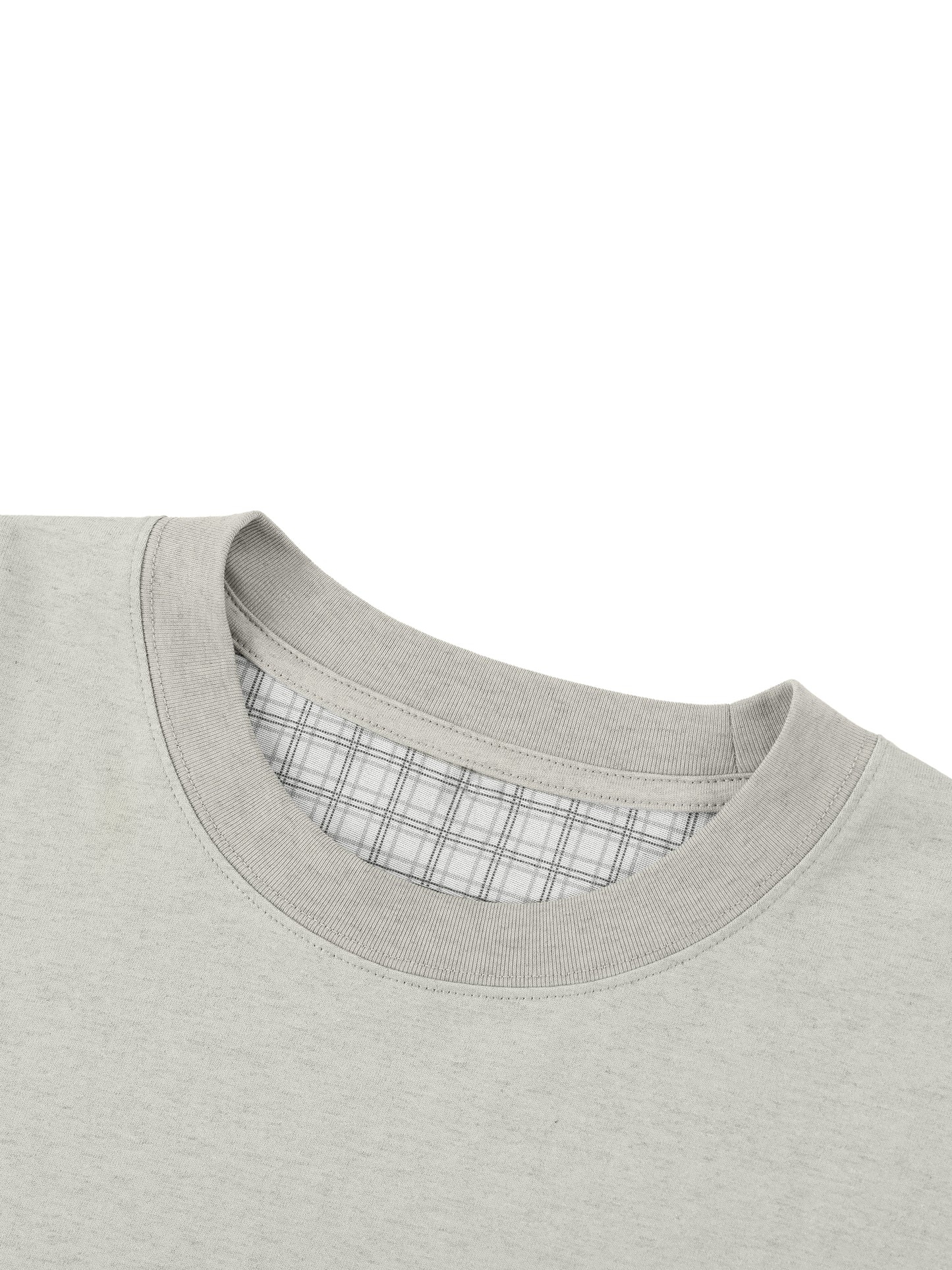 Unisex Boxy Plaid-Lined Double-Face T-Shirt