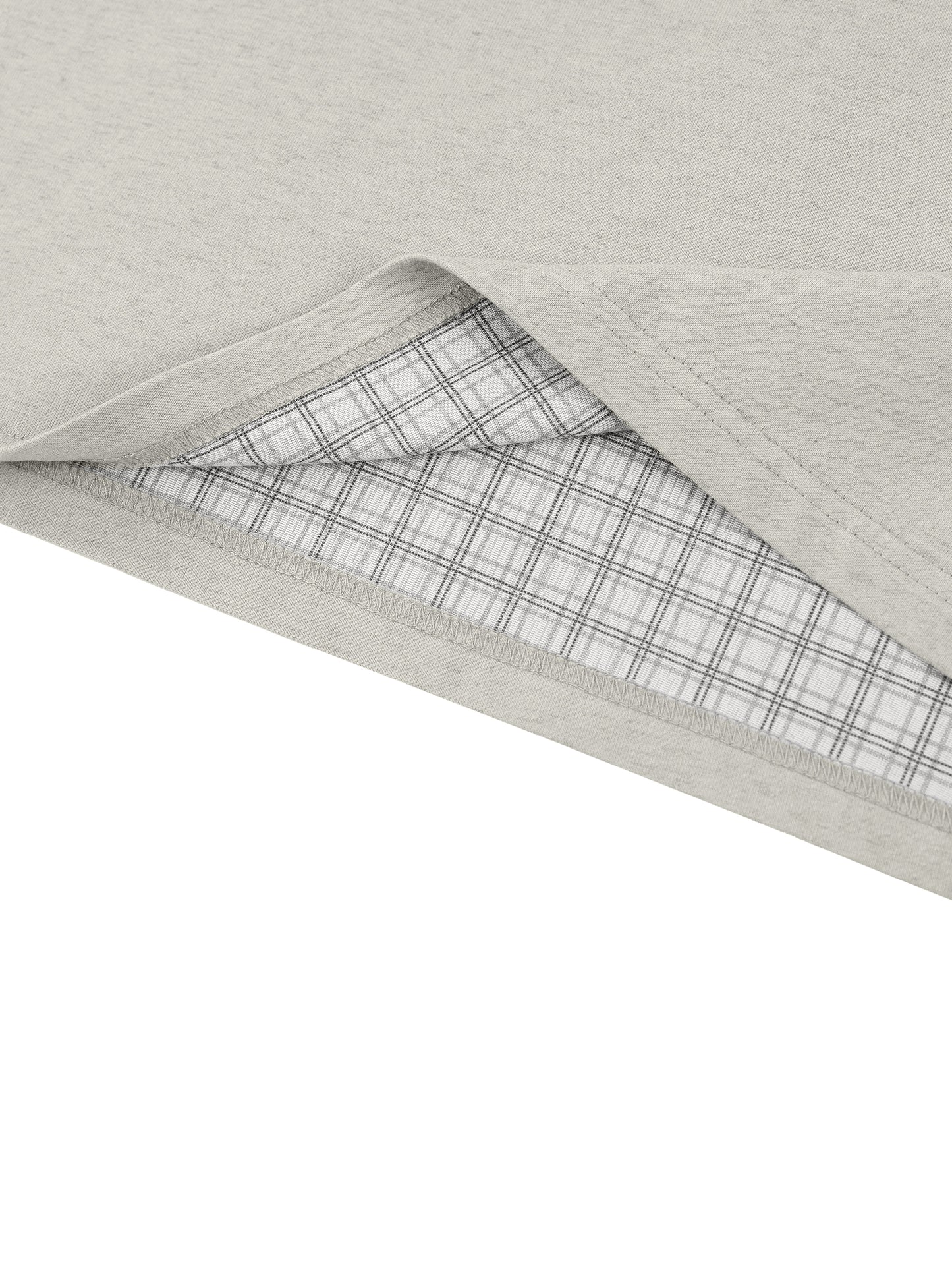 Unisex Boxy Plaid-Lined Double-Face T-Shirt